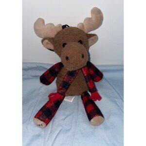 Scentsy Buddy Milford The Moose Christmas Plush Plaid Scarf with Keychain 8"